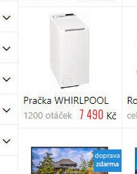 Pračka WHIRLPOOL 1200 otáček