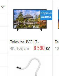 Televize JVC LT- 4K, 108 cm