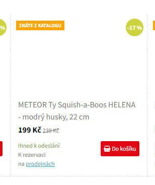 METEOR Ty Squish-a-Boos HELENA - modrý husky, 22 cm