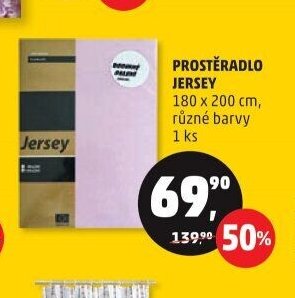PROSTĚRADLO JERSEY 180 x 200 cm