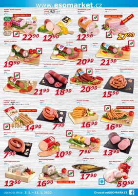 akční leták ESO MARKET 3.1.2022-11.1.2022