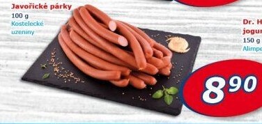 Párky javořické Kostelecké uzeniny