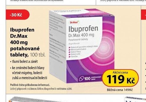 Ibuprofen Dr.Max 400 mg potahované tablety, 100 tbl.