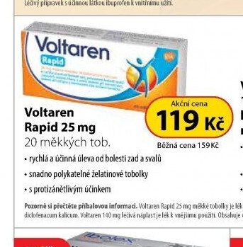 Voltaren Rapid 25 mg, 20 měkkých tob.