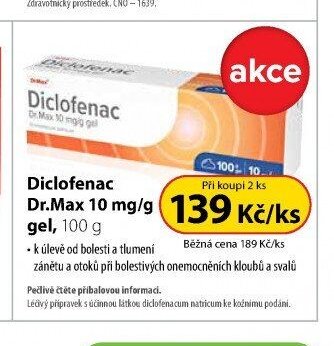 Diclofenac Dr.Max 10 mg/g gel, 100 g