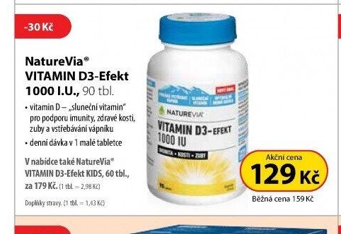 NatureVia VITAMIN D3-Efekt 1000 I.U., 90 tbl.