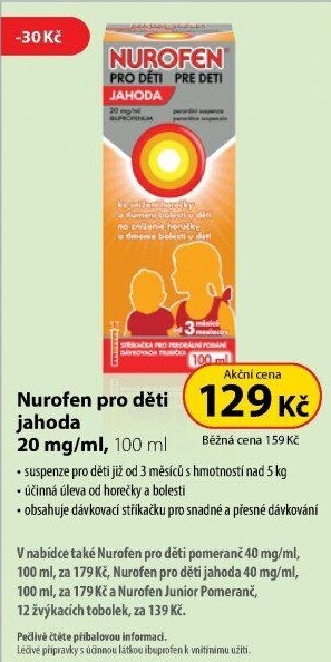 Nurofen pro děti 4 % jahoda suspenze 100 ml
