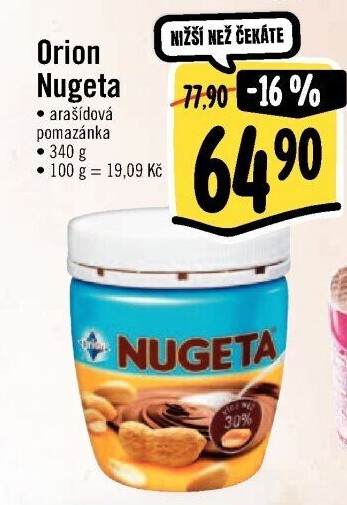 Čokokrém arašídový Nugeta Orion