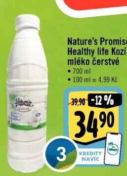 Kozí mléko čerstvé Healthy life Nature'