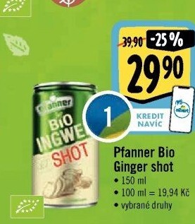Šťáva Ginger Shot bio Pfanner