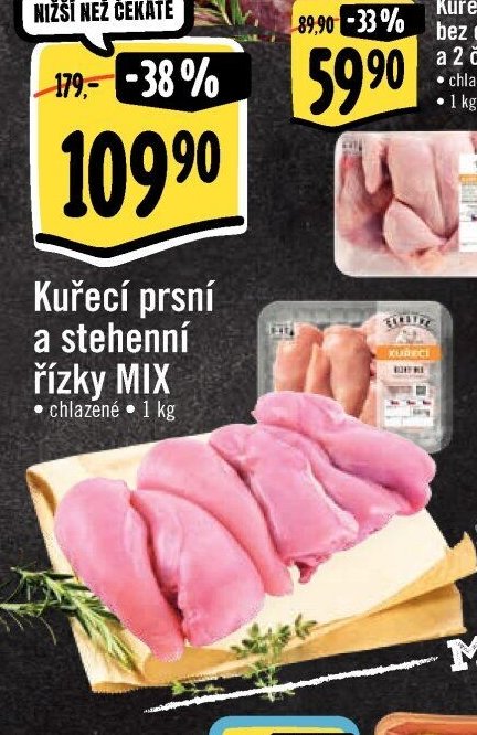 Kuřecí prsní a stehenní řízky MIX