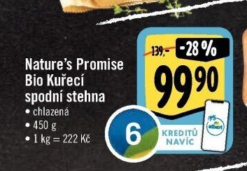 Nature's Promise Bio Kuřecí spodní stehna