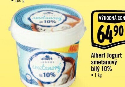 Bílý jogurt smetanový Albert