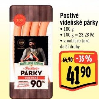 Párky vídeňské poctivé Kostelecké uzeniny
