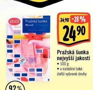 Šunka pražská nejvyšší jakosti LE&amp