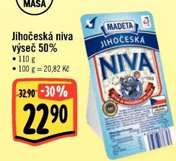 Sýr Niva Jihočeská 50% Madeta