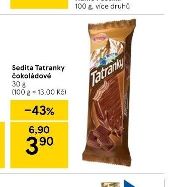 Sedita Tatranky čokoládové 30 g