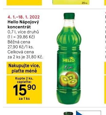 Hello Nápojový koncentrát 0,7 l