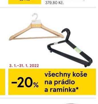 Tesco koše na prádlo a ramínka