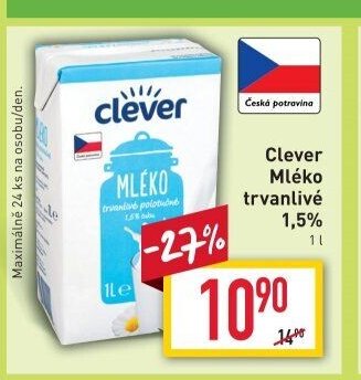 Clever Mléko trvanlivé 1,5%