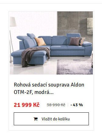 Rohová sedací souprava Aldon OTM-2F, modrá - ASKO akcniletaky.com