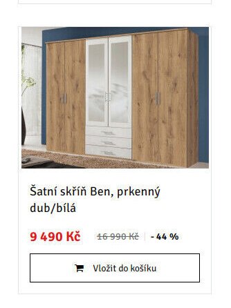 Šatní skříň Ben, prkenný dub/bílá - ASKO akcniletaky.com