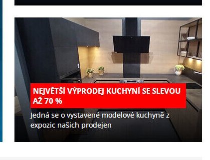 Výprodej kuchyní z expozic