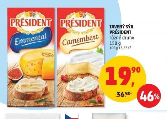 Tavený sýr Président