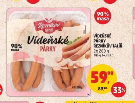Vídeňské párky Řezníkův talíř