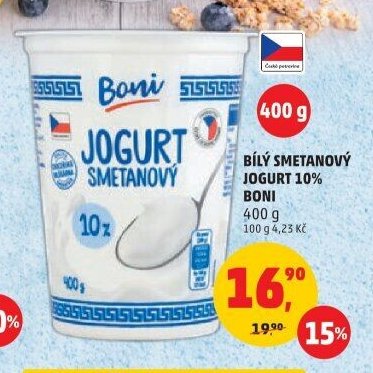 BÍLÝ SMETANOVÝ JOGURT 10% BONI