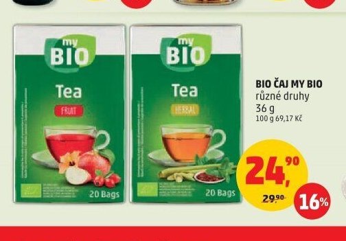 BIO ČAJ MY BIO různé druhy 36 g
