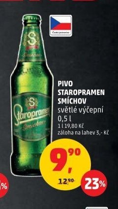 PIVO STAROPRAMEN SMÍCHOV světlé výčepní 0,5 l