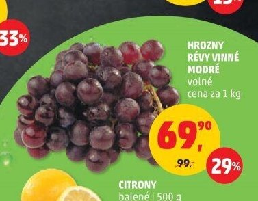 HROZNY RÉVY VINNÉ MODRÉ volné