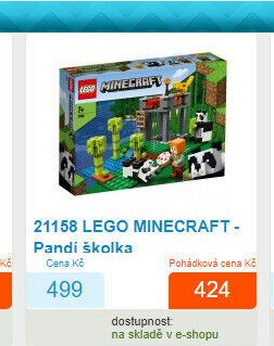 21158 LEGO MINECRAFT - Pandí školka