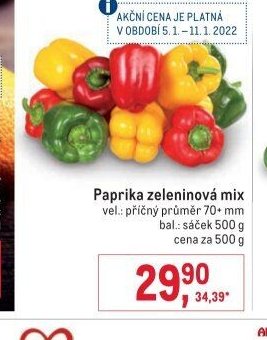 Paprika zeleninová mix
