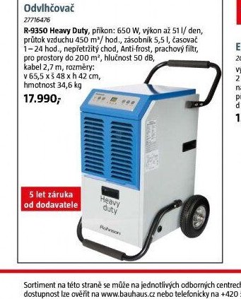 Odvlhčovač (R-9350 Heavy Duty) - BAUHAUS akcniletaky.com