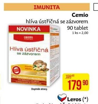Cemio hlíva ústřičná se zázvorem 90 tablet