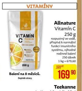 Allnature Vitamín C 250 g