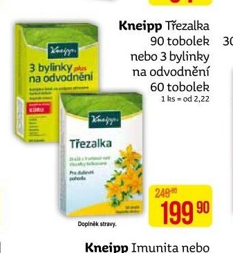 Kneipp Třezalka 90 tobolek nebo 3 bylinky na odvodnění 60 tobolek