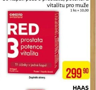 Cemio RED3 30 kapslí péče o prostatu