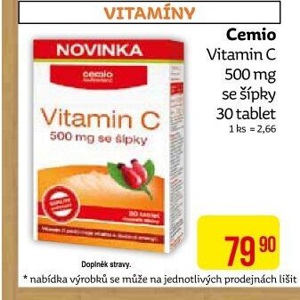 Cemio Vitamin C 500 mg se šípky 30 tablet