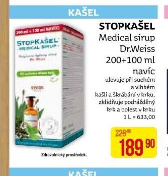 STOPKAŠEL Medical sirup Dr.Weiss 200+100 ml