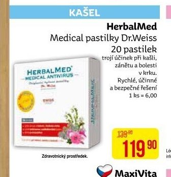 HerbalMed Medical pastilky Dr.Weiss 20 pastilek