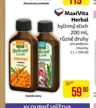 MaxiVita Herbal bylinný elixír 200 ml, různé druhy