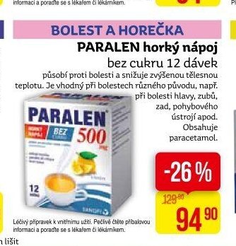 PARALEN horký nápoj bez cukru 12 dávek