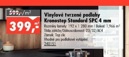 Vinylové tvrzené podlahy Kronostep Standard SPC 4 mm - UNI HOBBY akcniletaky.com