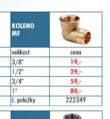 Mosazné fitinky - Koleno MF - UNI HOBBY akcniletaky.com