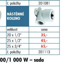 Rozvody PPR - Nástěnné koleno - UNI HOBBY akcniletaky.com