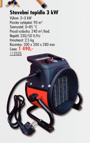 Stavební topidlo 3 kW - UNI HOBBY akcniletaky.com