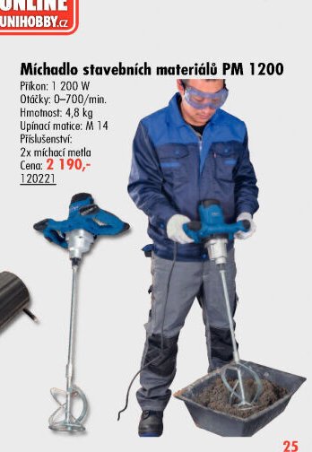 Míchadlo stavebních materiálů PM 1200 - UNI HOBBY akcniletaky.com